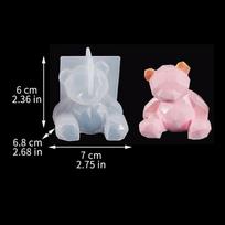 3D Geometric Silicone Unicorn Cat Deer Bear Mold Soap Candle Make Clay Plaster Resin Craft Mould Cake Decor Baking Tool gray