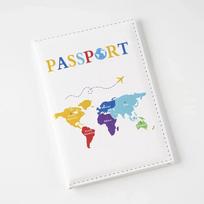 New Color Letter Map Printed Passport Holder Passport Cover Ticket Clip Passport Wallet Travel Wallet ID Card Holder Unisex