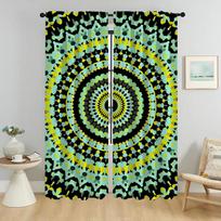 Partition Trippy Vibrant Mandalas Curtains for Living Room Curtain Shades Tulle for Bedroom Home Interior Curtains 2 Pieces W50xH70cmx2pcs-CL