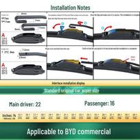 BYD T3 Car Glass Wiper: Boneless, Silent Rubber Strip Blade for Commercial Vehicles