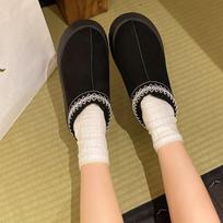 Women's 2024 Velvet Warm Fur Platform Snow Boots - Autumn/Winter Collection 36 juoda