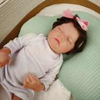 49CM Levi Newborn Baby Doll Reborn Sleeping Soft Silicone Flexible 3D Skin Tone with Visible Veins Hand Paint Hair Doll 49cm