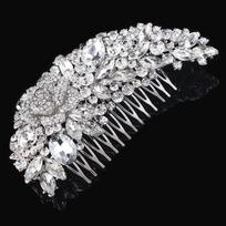 Bridal Rose Hair Comb Crown Wedding Accessories Shiny Rhinestones Hair Accessories Comb Bridal Accessories sidabras
