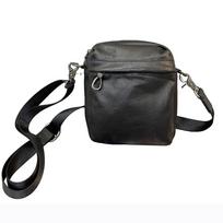 First Layer Cowhide Casual Messenger Bag Men'S And Women'S Genuine Leather Mobile Phone Bag Satchel Black juoda