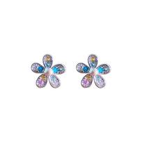 Dopamine Colored Diamond Flower Earrings for Women Sweet Cool Girly Students Earrings gray