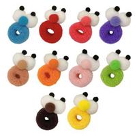 5/10Pcs Hair Ties Big Eyes Cartoon Shape Hairband Candy Color Hair Ring Double 10 pcs