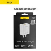 PISEN 20W Dual Port USB-C Charger for Huawei & Apple Phones and Tablets Dual-port 20W USB+typeC