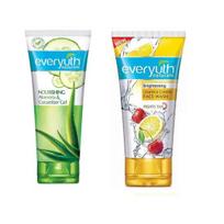 Everyuth Nourishing Aloe Vera & Cucumber Gel, 100gm and Lemon &Cherry, Oil Clear Face Wash, 50gm,