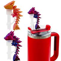 3D Printed Mini Dragon Straw Cover Cap Silicone Straw Topper Compatible For Stanley 30 & 40Oz Household Cups Accessories
