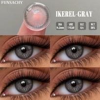 FUNSACHY 1 Pair Colored Contact Lenses for Eyes Natural Gray Soft Contact Lenses Women Eye Makeup Green Pupils Blue Eye Contacts