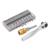 12pcs Ratchet Wrench Bits Set Mini Ratchet Screwdriver Bits Kit for Car Repair Tool gray