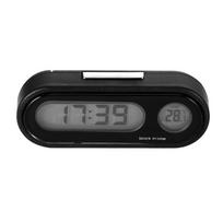 2 viename automobilinis skaitmeninis termometras laikrodis automobilio skaitmeninis temperatūros prietaisų skydelio laikrodis LCD apšvietimas automobilis juoda