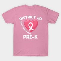 T Shirt Women District 20 Hope Strength Cure Breast Cancer Pre K Harajuku Print Kawaii Tshirt Summer Short Sleeve Female T-Shirt Top Tee S rožinė