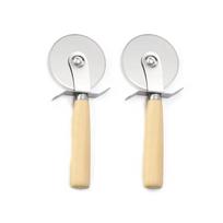 Nerūdijančio plieno picos pjaustytuvas Medinė rankena tešlos, makaronų tešlos pjaustytuvas Pjaustymo ratukas Slicer Kepimo įrankiai Virtuvės reikmenys