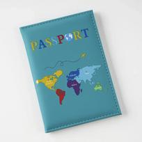 Fashion Passport Cover Case Protector Travel Passport Clip Wallet Case Gift PU Leather Card Holder Unisex Card Storage Bags ežero mėlyna spalva