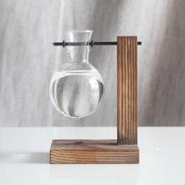 Kūrybiška medinė rėmelė hidroponinė vaza su stikliniu indu stalviršio dekoravimui Foam Box Packaging