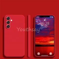 For Samsung Galaxy A54 Case Samsung A55 A25 A15 A05 A05S A14 A04S A04E A24 A34 A54 M54 Cover Silicone Plain Protect Rubber Cover A54 5G raudona