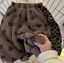 Kids' Velvet Plush Sweatpants: Warm Autumn/Winter Pants for Boys & Girls 90cm