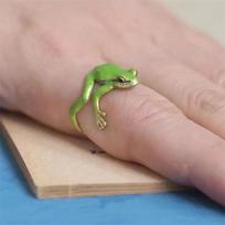 Funny Frog Ring Cute Animal Shape Opening Adjustable Rings For Women Men  Cute Frog Finger Ring Jewelry Accessories žalia