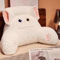 Soft Bedside Cushion: Large Back Support Pillow for Bed or Sofa - Perfect for Dorms and Relaxing with Your Phone brown