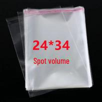 24*34 Skaidrios lipnios OPP plastikinės maišeliai, sustiprinti 9, 5 ir 7 gijų variantai, 100 vnt. pakuotė 24*30+4 5-wire white