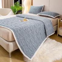 Winter Warm Thick Mattress Topper Pad Fleece Bedspread Soft Non-slip Thin Tatami Mat Home Dormitory Bedsheet Mattress Cover 90x200cm-1pc gray