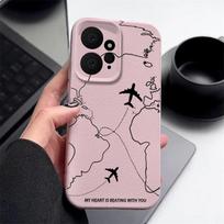 Air Route Pattern Phone Case For Xiaomi Redmi Note 13 4G 14 13 12 11 Pro Plus 5G Poco X6 13T Pro Leather Texture TPU Soft Cover For Redmi Note 11 gray