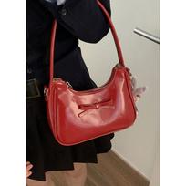 Women's arched shoulder bags red handbag small square package versatile crossbody shoulder bag for women sweet fashion