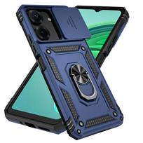 For Xiaomi Poco C65 4G Case Slide Camera Protect Armor Phone Case For PocoC65 Poko Little C65 Pocco C 65 Magnet Ring Cover For Poco C65 4G black
