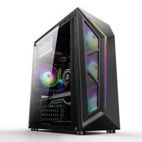Qihangzhe V8 RGB Žaidimų kompiuterio korpusas su permatomu šonu