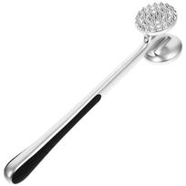 Steak Hammer Converter Meat Tenderizer Pork Grinder Kitchen Mallet Tool Stainless Steel Dual- Sided Pounder for Home Cooking 22.00X5.00X4.00CM sidabras