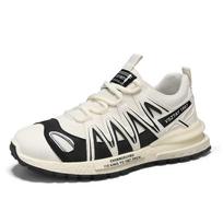 Lightweight Breathable Running Shoes Student Niche Trendy Slip-On EVA Sneakers Fashionable Casual Mesh Sports Shoes For Men 39 white