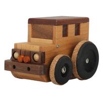 Mini Music Box for Kids Solid Wood Cute Classic Car Shaped Musical Box Gift for Christmas Birthday brown