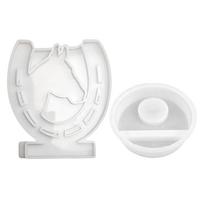 Gipsinis žvakidės silikoninis pelėsis, žvakės pagrindo pelėsis, arklio galvos žvakidės pelėsis, ornamentas, namų dekoravimo pelėsis white