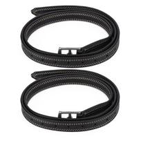 A Pair of Britain Saddle Horse Stirrup Belt Soft Leather Microfiber Stainless Steel BuckleDark juoda