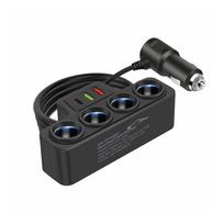 120W 4 prievadų USB įkrovimo lizdo skirstytuvas Quick Charge 12V 24V telefonui, iPad 3.0 automobilinis įkroviklio adapteris juoda