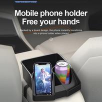 Universal Car Armrest Storage Box Auto Arm Rest Water Cup Tissue Holder Multi-Functional Mobile Phone Holder Interior Organiser gray