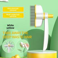 Pet One-click Hair Removal Upgrade Rotatable Row Comb Dog Press Row Comb Cat Beauty Cleaning Cat Supplies Universal yellow