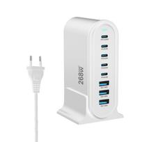 New Fast Charger GaN Charger 268W Multi-Port USB C Charger 8-Port Charging Station Hub Fast Compact GaN Charger Power Adapter EU Plug balta