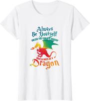 Visada būk savimi, nebent gali būti drakonas Dovana T-shirt S smėlis
