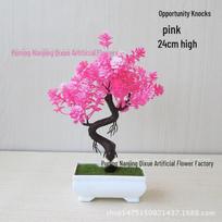 Artificial Bonsai Potted Plants - Small, Plastic, Decorative Flowers for Desktop & Living Room