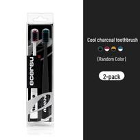 Colorful Bamboo Charcoal Soft Bristle Toothbrush with Protective Cover for Adults black