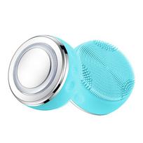 Hengyingjia Heated Silicone Face Brush with Light Therapy for Cleansing and Rejuvenation mėlyna