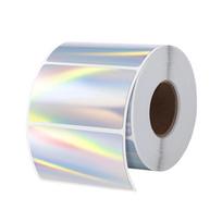 Personalizuoti sidabriniai holografiniai termo lipdukai: Lipnūs, spausdinami etiketės palaiminimams white