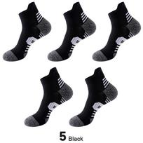 Unisex trumpi sportinės kojinės - Stora, frotinė medvilnė bėgiojimui, krepšiniui, lauko veiklai ir fitnesui. One Size black