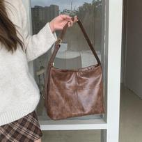 Large Capacity Vintage Commuter Tote Bag Autumn/winter Relaxant One-shoulder Crossbody Bag for Women gray