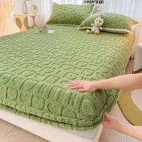 Storas pliušinis lovatiesis žieminis šiltas čiužinio užvalkalas Pūkuotas pliušinis paklodė lovatiesė Patalynė Plaid modelio aksominiai patalynė 90X200cm Only A sheet