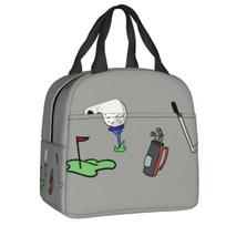 Ball Golf Insulated Lunch Bags for School Work Picnic Sports Golfing Golfer Portable Thermal Cooler Bento Box for Women Children 22x20x13CM smėlis