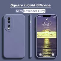 For For Honor 90 Honor90 Pro 5G case Luxury Square Liquid Silicone Soft Cover For Honor 90 Honor90 Pro 90Pro Shockproof Phone Cases Honor 90 pilka spalva
