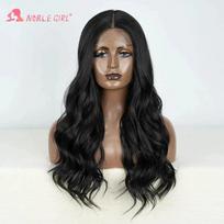 Sintetinis nėriniu priekiu perukas Ilgas Garbanotas Banguotas Beklijis Perukas Nėrinių Perukas Moterims Nėrinių Priekiu Cosplay Perukas Rudas Perukas 150%&Front lace headgear&28inches&1 pc
